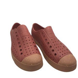 Native jefferson bloom slip on pink speckled washable shoe M10
